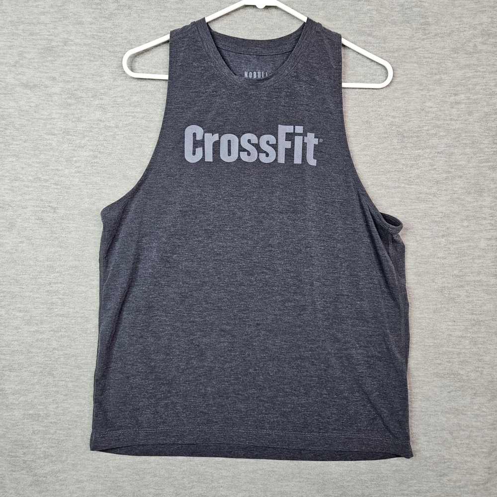 NOBULL CrossFit Mens Muscle Tank Top Gray Sleeveless Training Shirt Large
